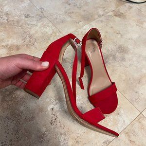 A New Day Red Strap Heel, Size 8.5